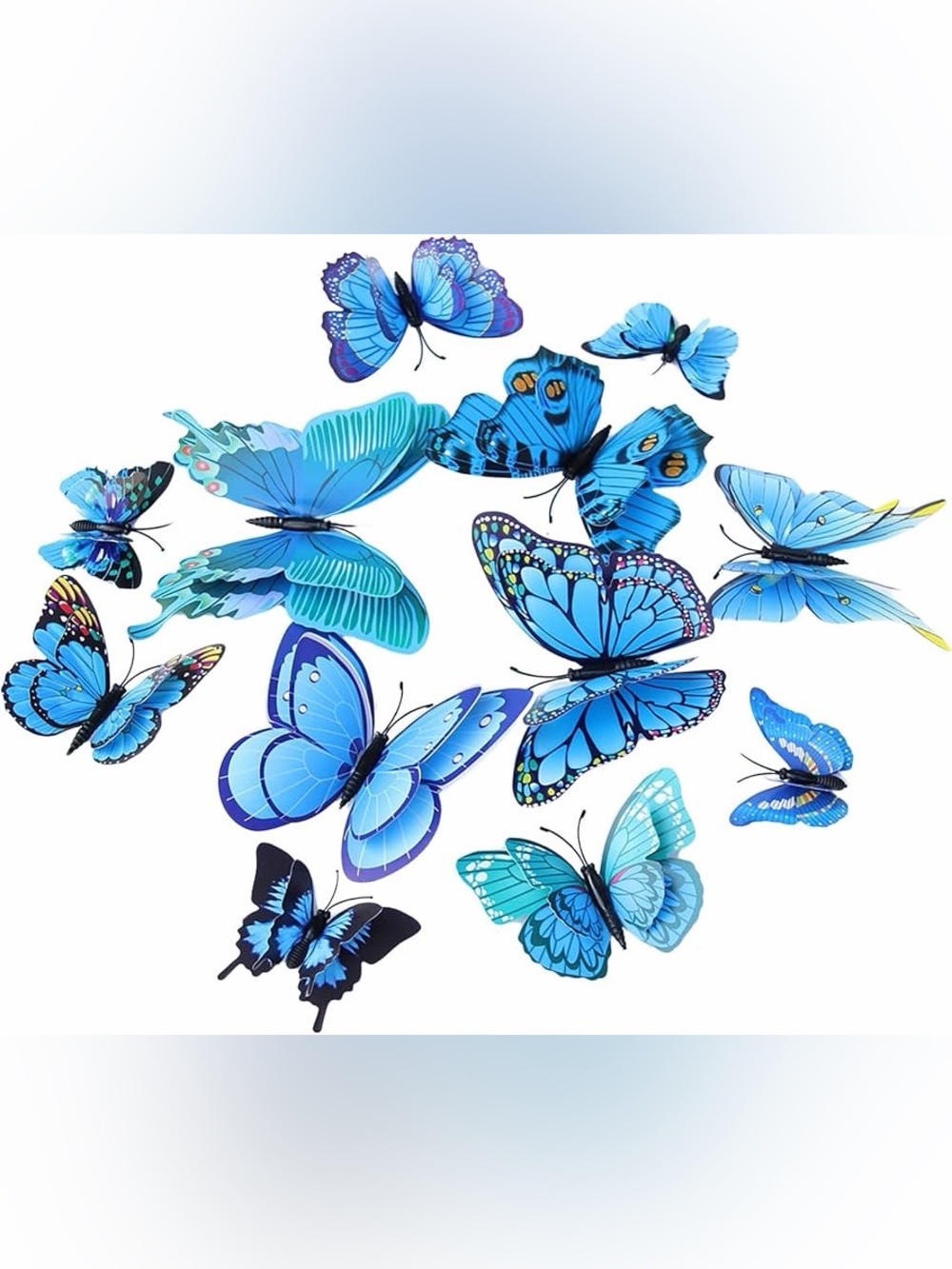 24Pcs 3D Butterfly Wall Decor Blue Set